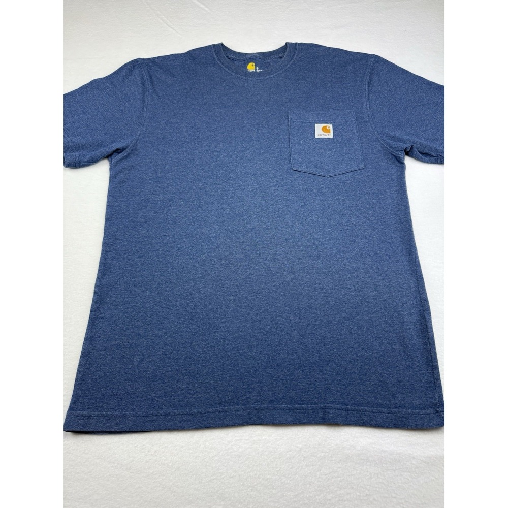 Carhartt Pocket T Shirt Mens Small Blue Original Fit Workwear Logo